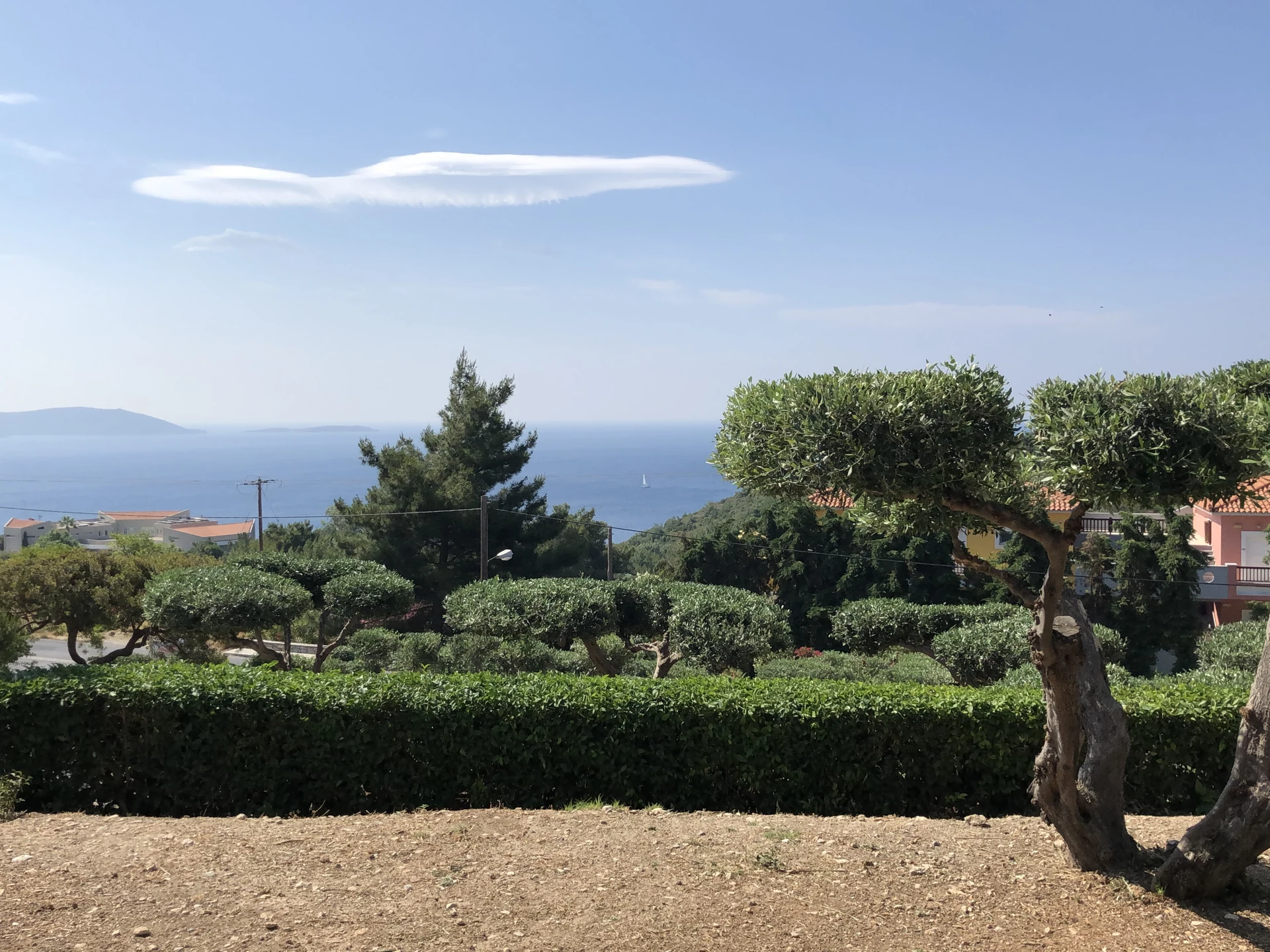 Views across the property gardens toward the sea